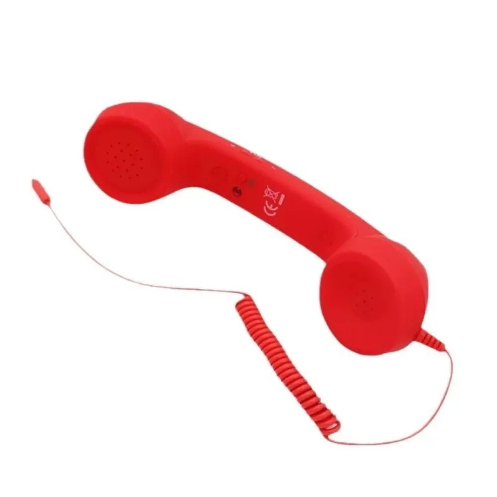 Wired Receiver Retro Telephone Handset Handheld Receiver External Volume Control Wired Microphone Handset Type-C/3.5mm Oasis Select 3.5mm Red