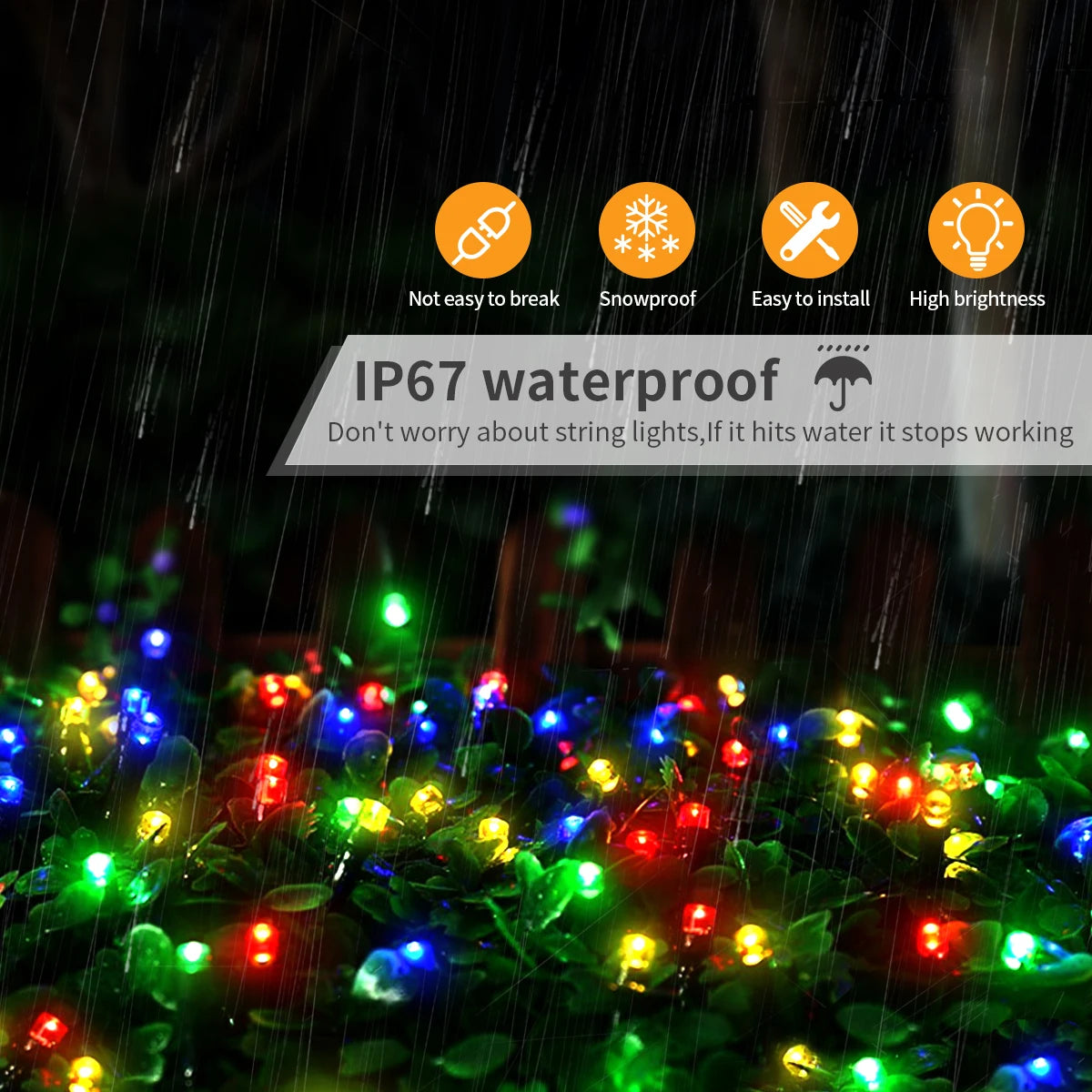 Outdoor Solar Lawn Street Light String 1/2/3/4Pcs Holiday Christmas Tree Stair Handail Decor Light Panel+Remote Control Dimmable Oasis Select