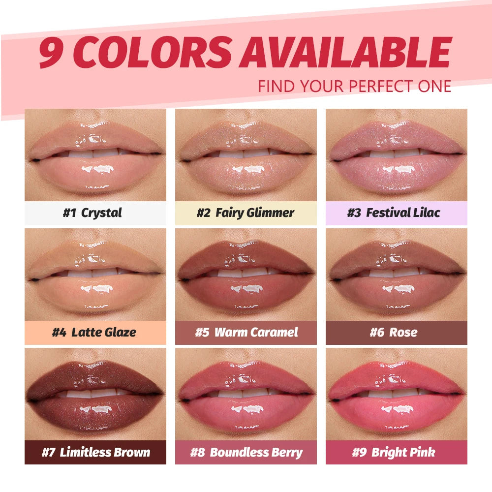 Moisturizing & Plumping Lip Gloss High Shine or Shimmer Finish Long Lasting Hydration Care Fresh Sensation Non-Sticky Lip Gloss Oasis Select