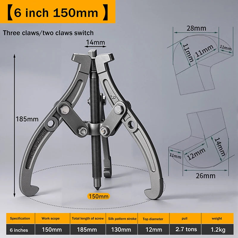 Gear Puller 3/4/6/8/10 Inch 3 Jaw Reversible Pulley Remover Tool Bearing Flywheel Removal Kit Heavy Duty Professional Grade Oasis Select A3