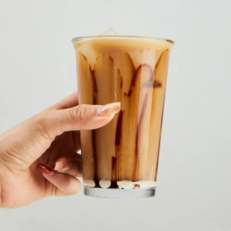 1pcs Transparent Glass Christmas Cups 360ml for Cappuccino, Tea, Espresso Latte, Juice, Milk, Iced Americano, French Flip Cup Oasis Select