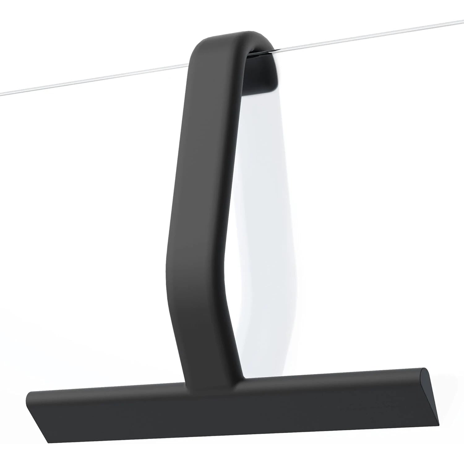 10"Just Hang Shower Squeegee for Glass Doors, All-One-Piece Silicone with Built-in Hook Design for Easy Hanging and Cleaning Oasis Select black