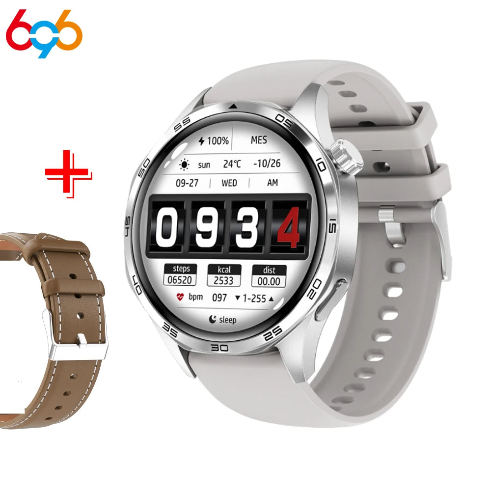 Men Round Smart Watch Sports Blue Tooth Call Health Watches Waterproof GPS Motion Trajectory Compass Voice Assistant Smartwatch Oasis Select SVGRS A BWL