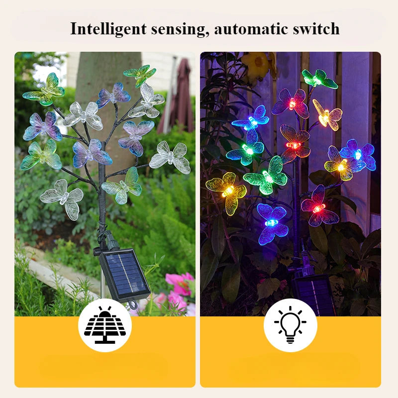 Solar Butterfly Branch Light Firefly LED Garden Outdoor Lawn Lights Oasis Select