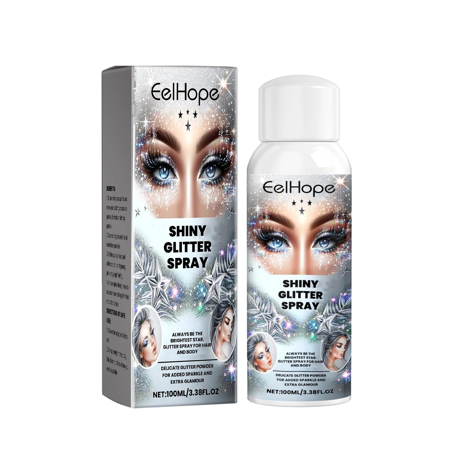 Shimmer Glitter Spray - Hair & Body Highlighter with Subtle Shine, Ideal for Parties, Festivals & Celebrations Oasis Select 100ml