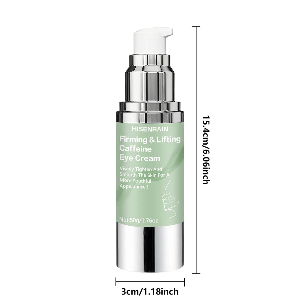 HISENRAIN 50g Vacuum Pump Caffeine Eye Cream - Firming Lifting Anti-Aging, Reduces Dark Circles, Hydrating for Women & Men. Oasis Select