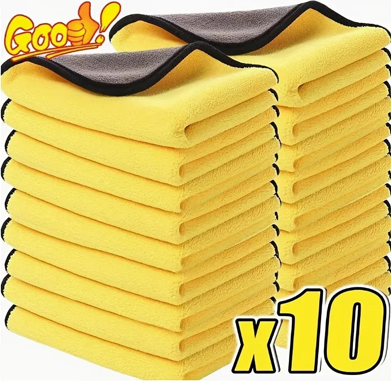 10PCS Thick Car Wash Cloth, Strong Water Absorption, Double-sided Wiping Cloth Towel, Used for Car Washing and Beauty Oasis Select