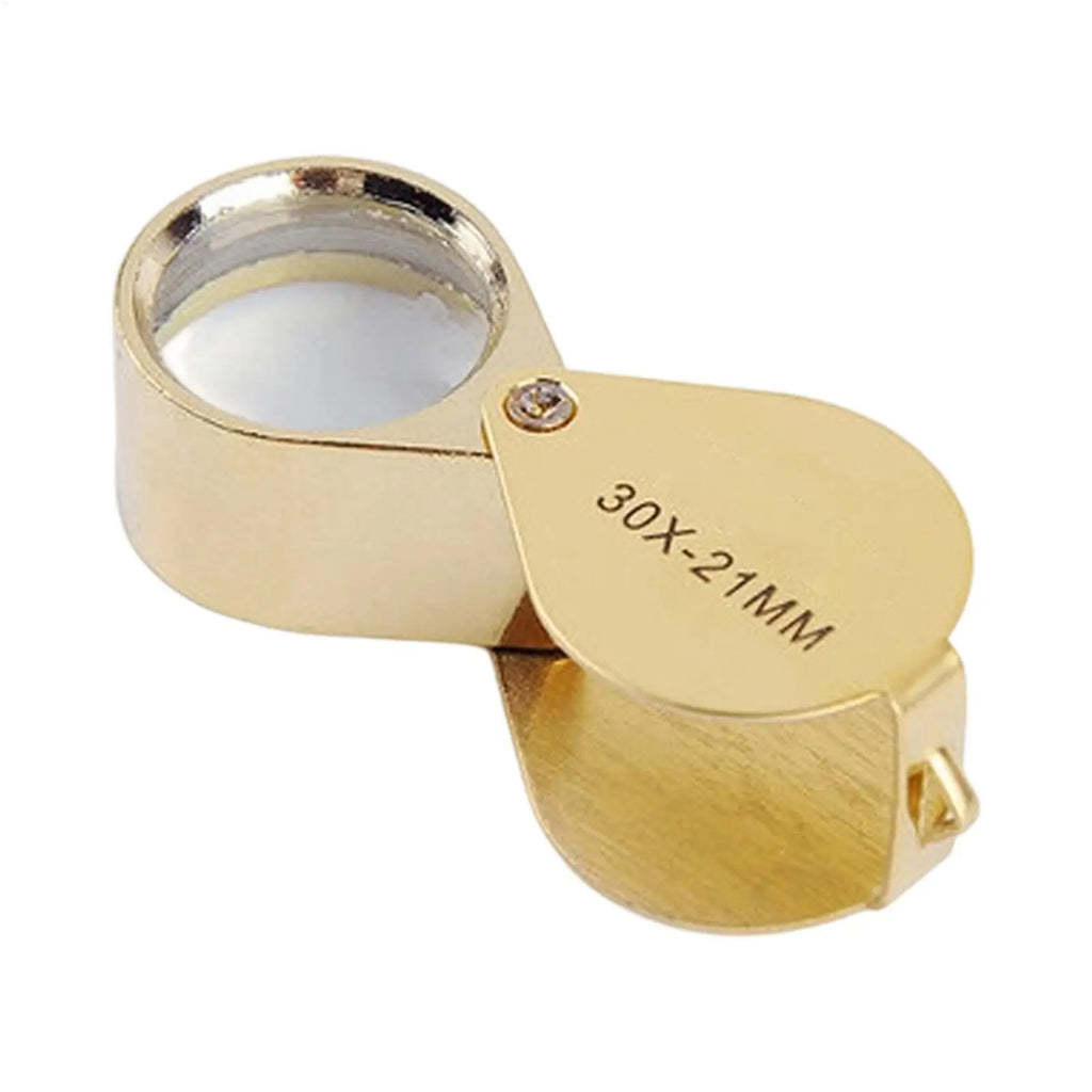 Magnifying Glass 30X Pocket Loupe Magnifier Jewelry Magnifying Glass Foldable Diamond Triplet Eye Glass Tool Reading Magnifier Oasis Select