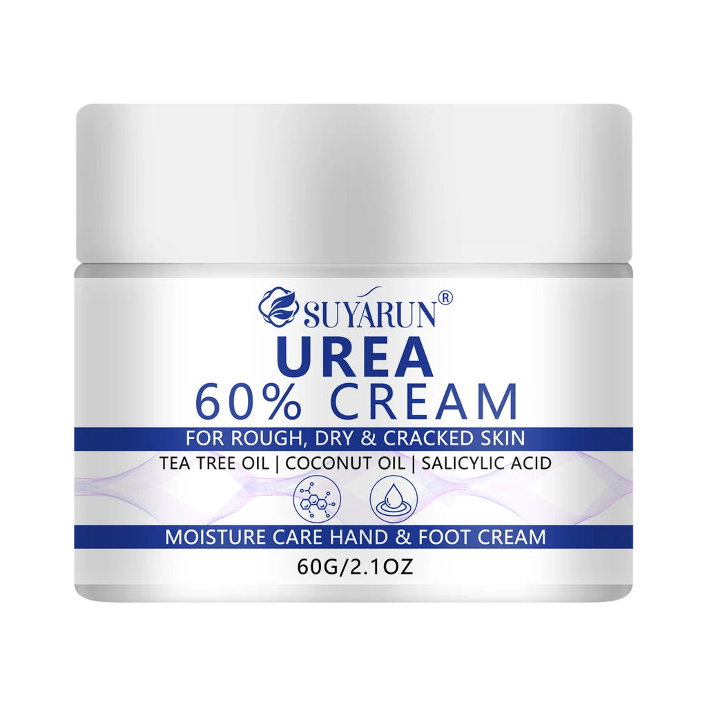SUYARUN 60% Urea Foot Cream for Cracked Heels & Dry Skin - Intensive Moisturizing Treatment, Callus Remover, Diabetic Foot Care. Oasis Select 60g