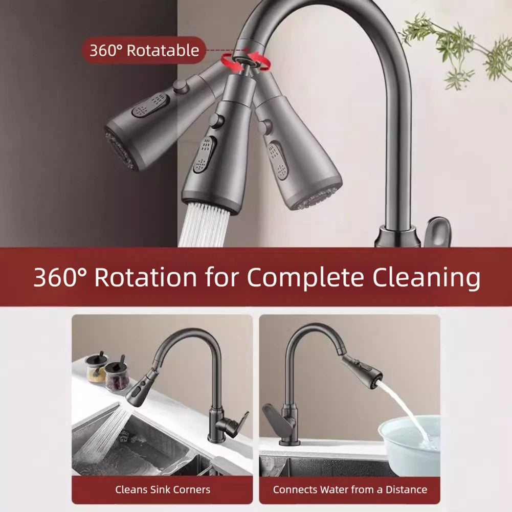 360° Kitchen Faucet Spray Head | 3-Mode Tap Extender