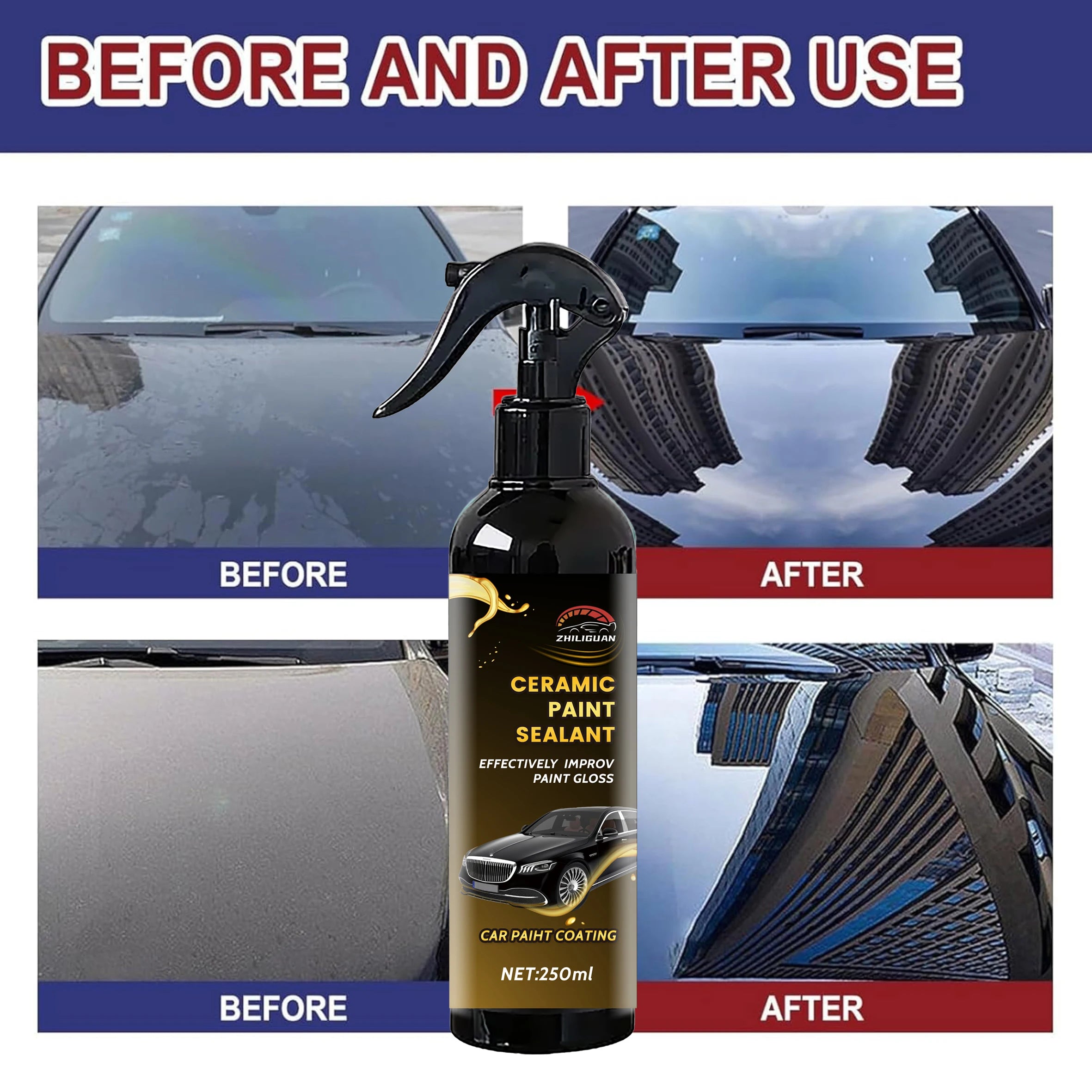 Ceramic Coating Quick Coat Spray – Waterless Wash & Wax Sealant