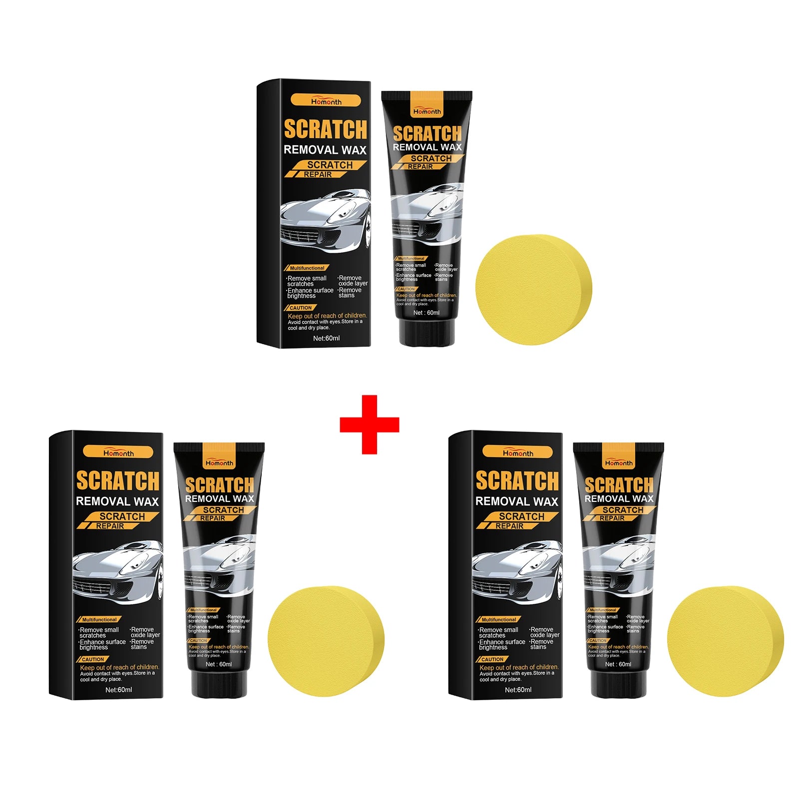 Scratch Removal Wax for Car Scratch Remove Surface Stains Clay Scratch Repair Paste Restores and Protects Polishing Car Care Oasis Select 3pcs