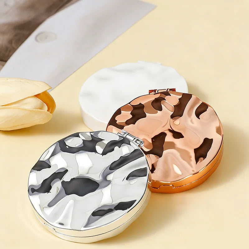 Double-Sided Foldable Compact Makeup Mirror | Round Vanity