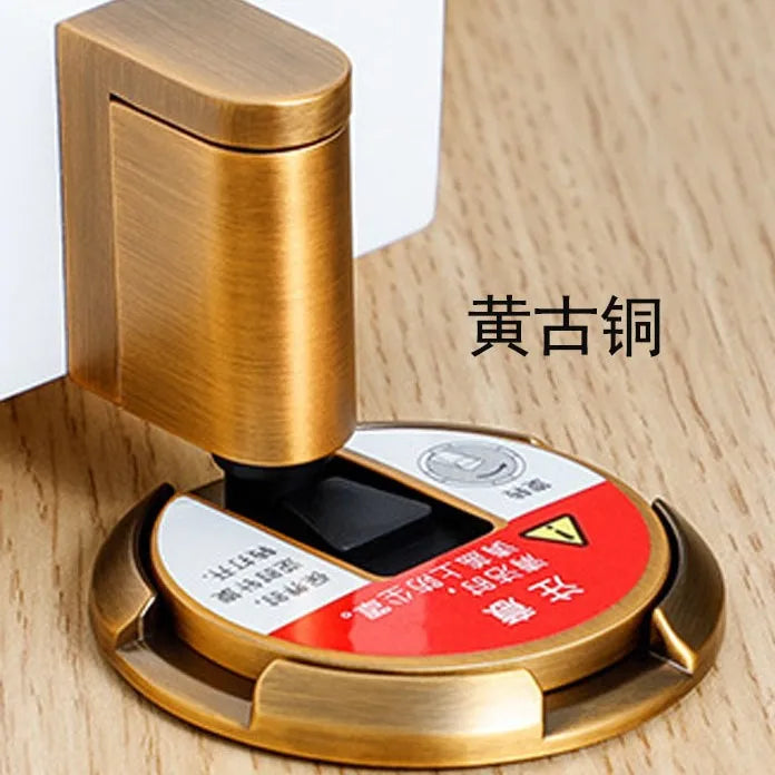 Door Stopper Magnetic Door Stopper No Drilling Silent Floor Door Stop with Screws Adhesive Adjustable Mechanical Magnetic Oasis Select Yellow bronze