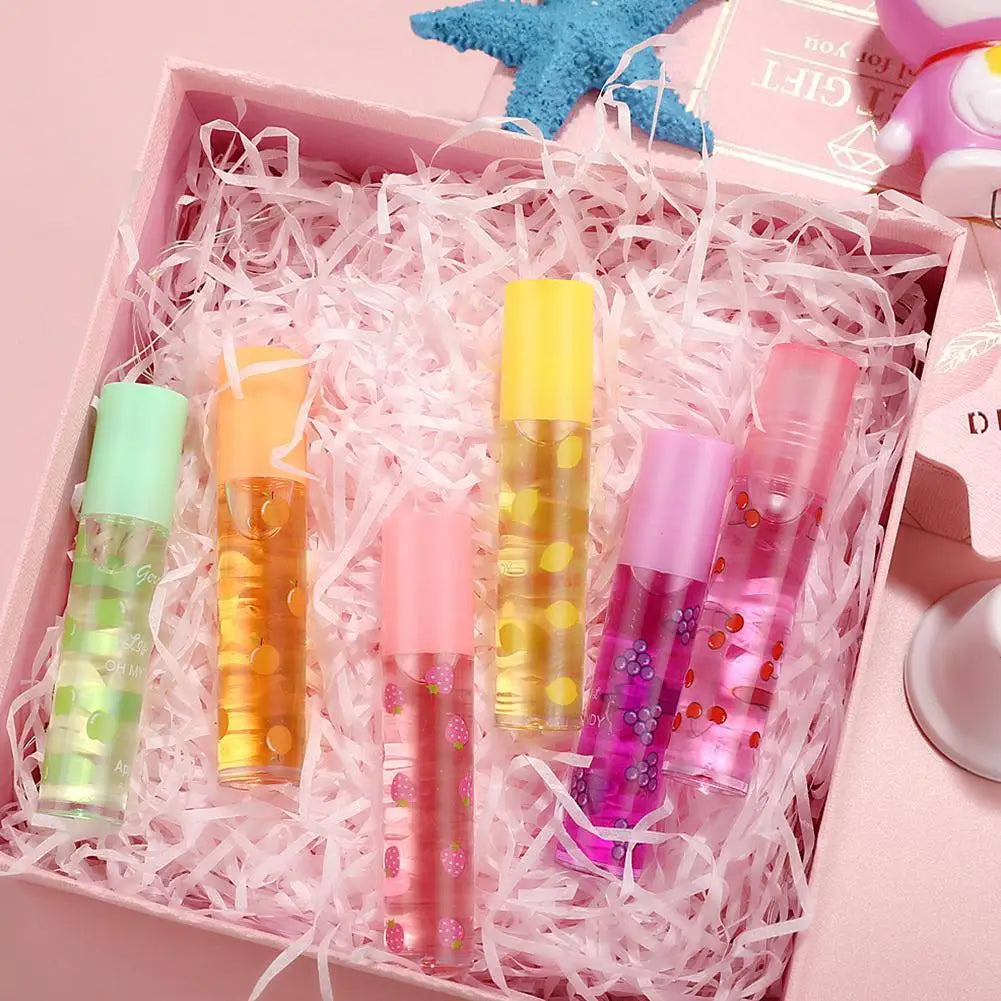 1pcs Lip Hydrating Roll-on Fruit Essence Lip Balm Lip Oil Moisturizing Mirror Lip Gloss Transparent Lipstick Primer Makeup Oasis Select