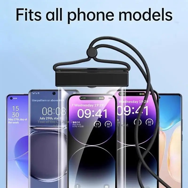 SUSU Universal Transparent Waterproof Touchscreen Phone Pouch Outdoor Diving And Swimming Crossbody Phone Case Oasis Select