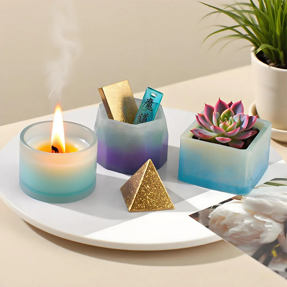Round Candle Mold Flexible Square Candle Mold Oval Storage Box Mold White For Resin Casting Arts And Crafts Candle Making Oasis Select