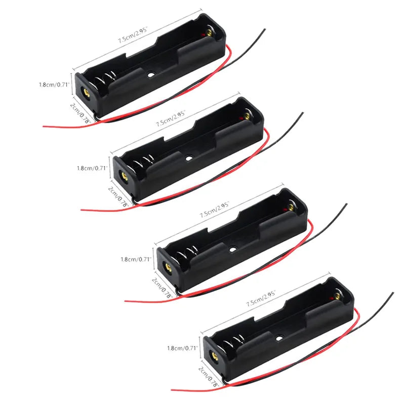 1/5pcs Black Plastic AA LR6 HR6 Battery Storage Case Clip Holder Container 1X 4X 18650 Battery Storage Box Case Wire Lead Pin Aa Oasis Select 1X-4pcs