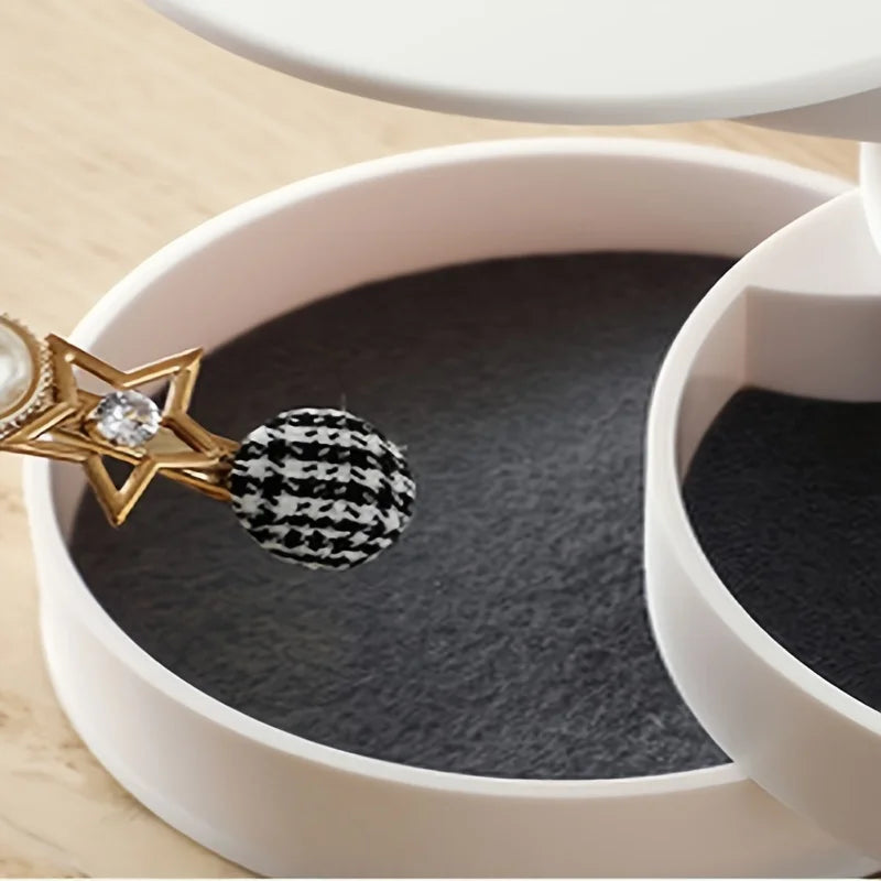 Rotating Multi-layer Desktop Storage Box Hair Accessories Jewelry Makeup BoxNWith Lid Dustproof Jewelry Box Jewelry Storage Box Oasis Select