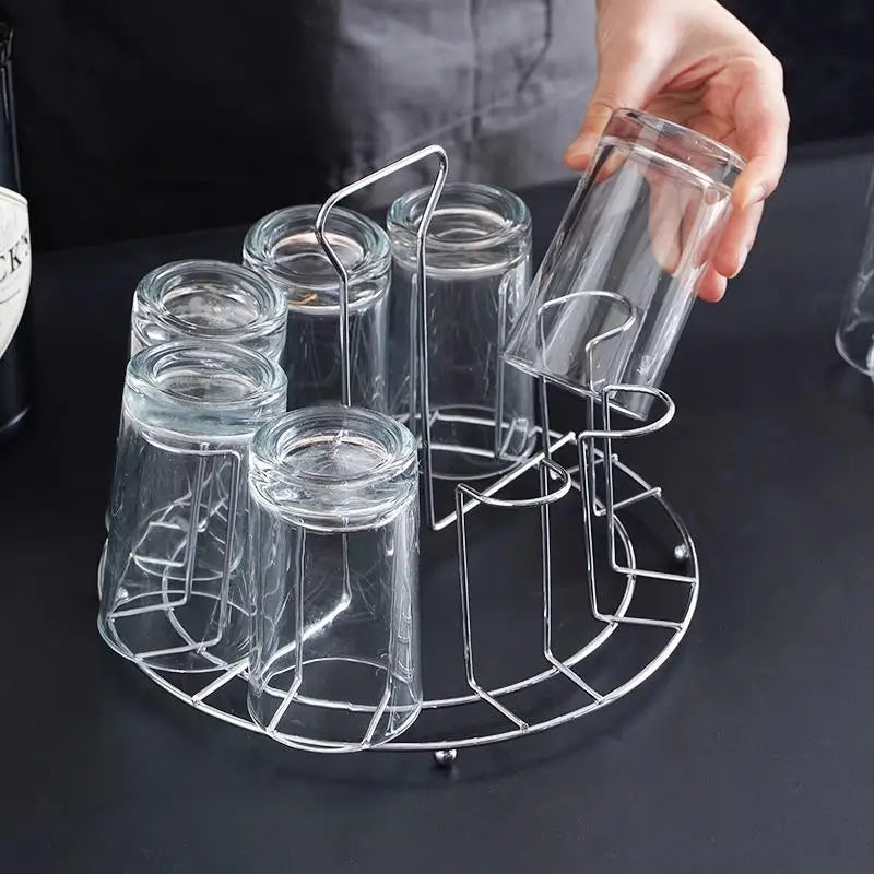 Hanging Cup Rack – Dustproof Tea & Glass Cup Drainer Storage