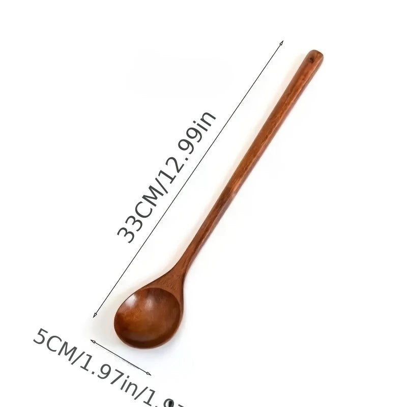 1pc Extra Long Handle Mixing Spoons, Durable Ergonomic Stirring Spoon, Smooth Surface Comfortable Grip for Cooking Soups Oasis Select