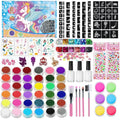36 colors Colorful Glitter Temporary Tattoo Set Glitter Powder Makeup Brush Tattoo Glue Tattoo Party Face Body Art Kits For Kids Oasis Select one set China Mainland
