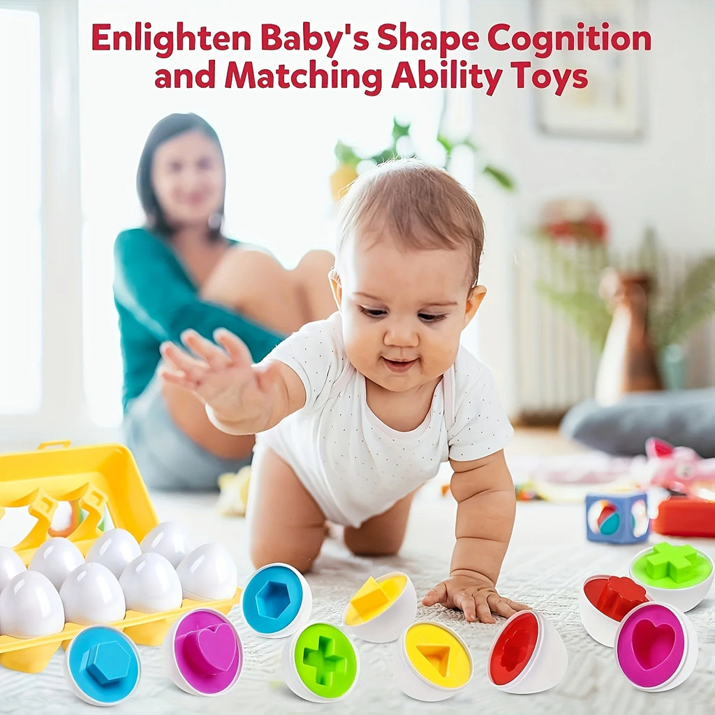 12pcs Egg Educational Matching Early Childhood Education Toy, Simulated Disassembly Eggs, Egg Filling Toy Baby Toys Easter Gift Oasis Select