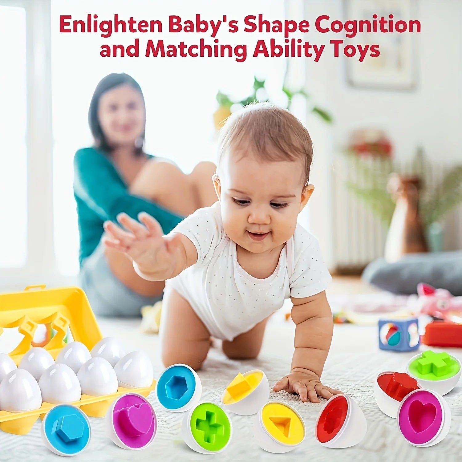 12pcs Egg Educational Matching Early Childhood Education Toy, Simulated Disassembly Eggs, Egg Filling Toy Baby Toys Easter Gift Oasis Select