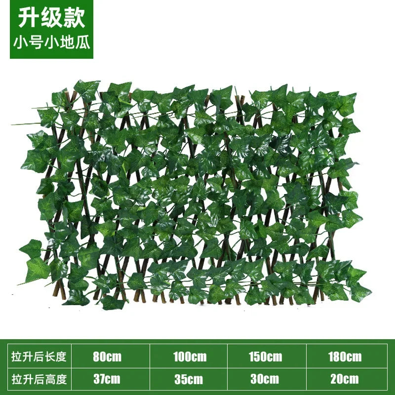 Artificial Garden Retractable Fence, Expandable Faux Green Leaf Screen Panels, Rattan Outdoor Hedge Vines, Climbing Frame Decor Oasis Select XSG 40CM