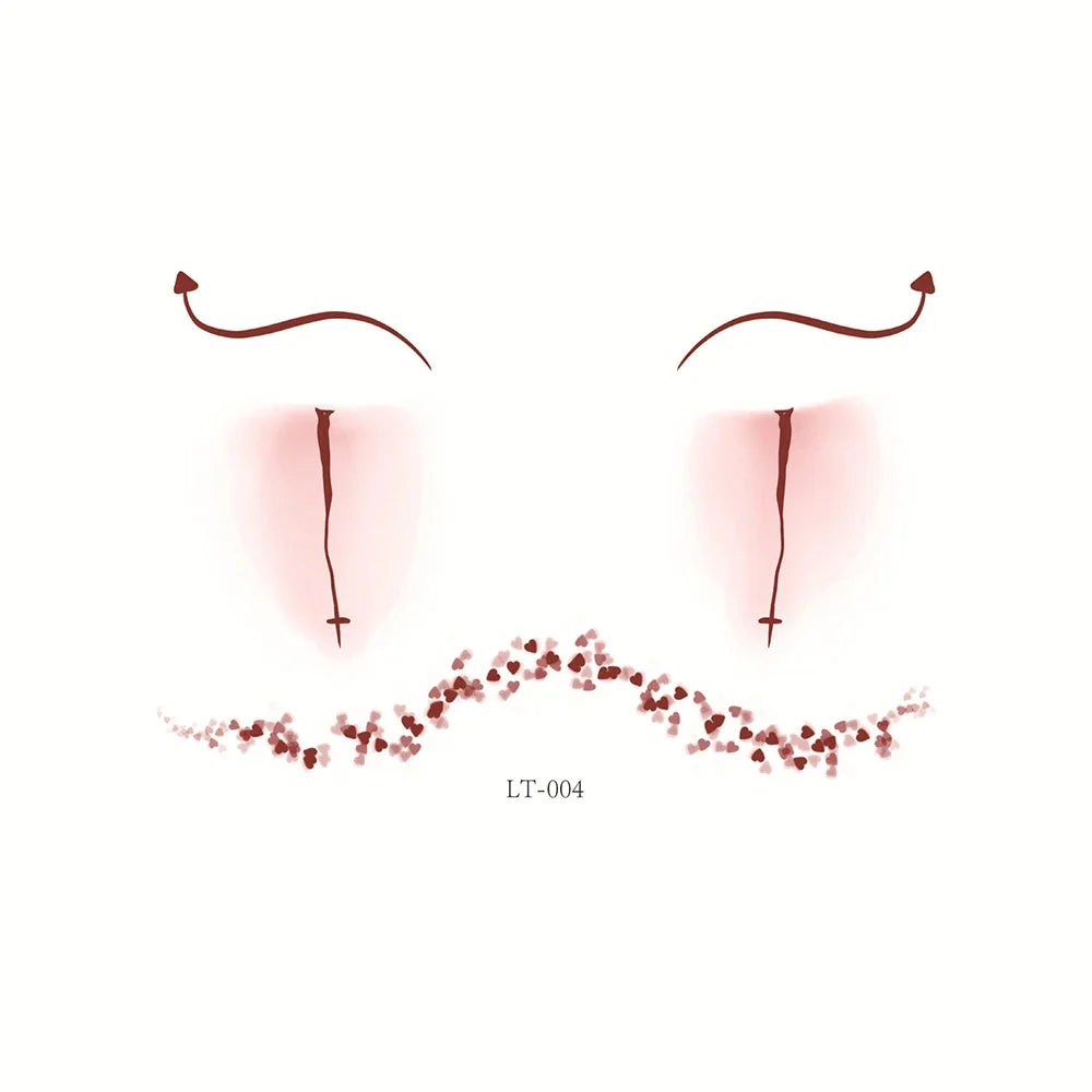 Halloween Transfer Tattoos Face Decoration Party Funny Stickers Suitable For Temporary Makeup Embellishment Party Dress Up Oasis Select 04