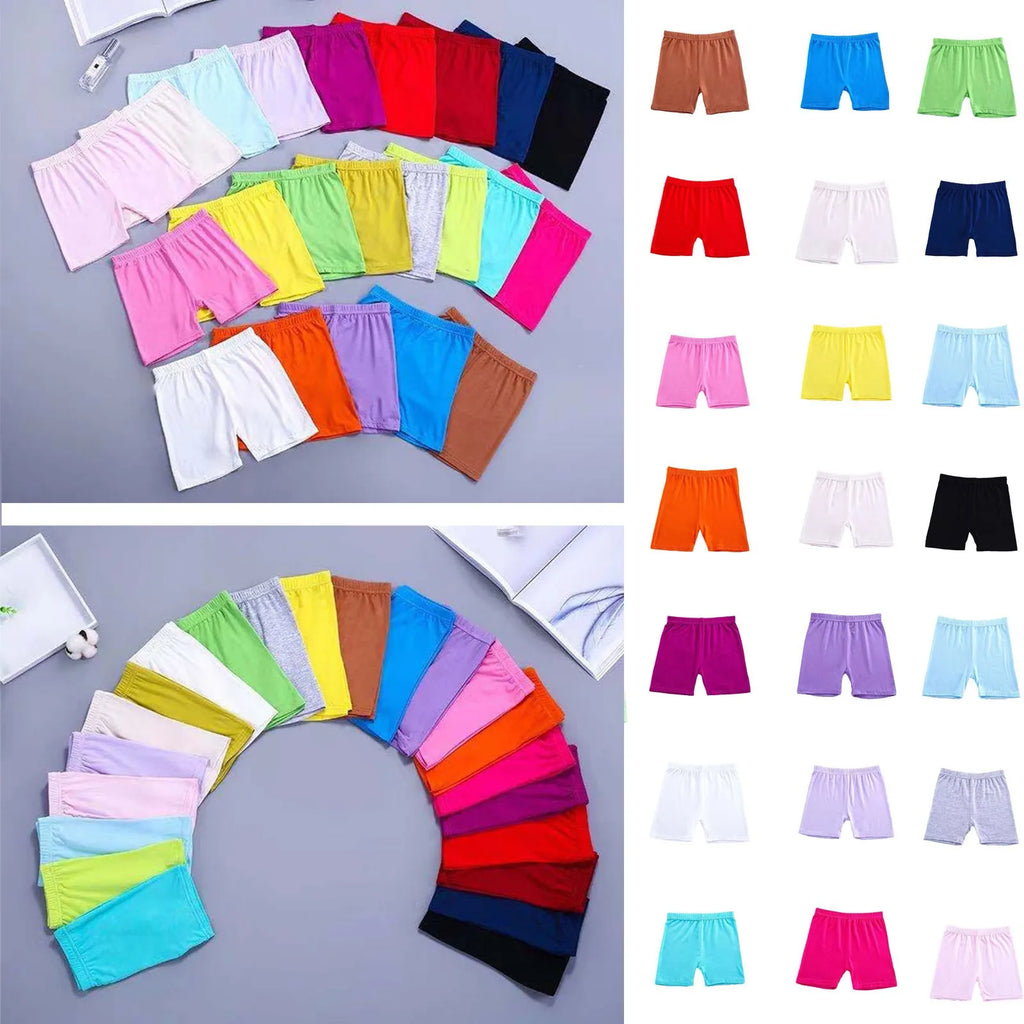 Girls Summer Safety Leggings Cycling Pants Children Anti-emptied Stretch Solid Color Mid-rise Yoga Dancing Shorts 1PC Oasis Select