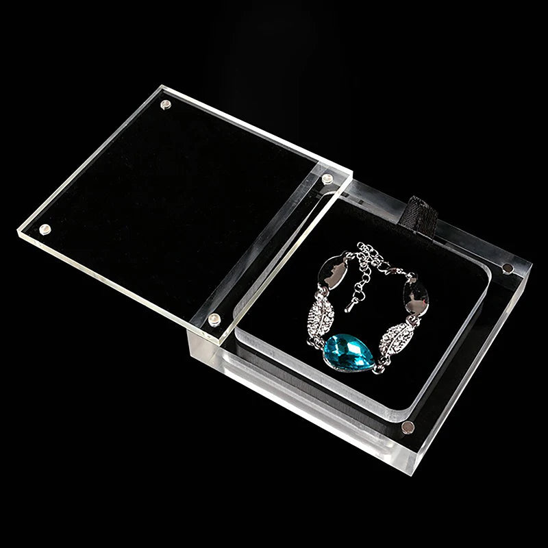 1PC Acrylic Jewelry Display Box Transparent Multi-Function Magnetic Lid Jewelry Storage Packaging Box Oasis Select