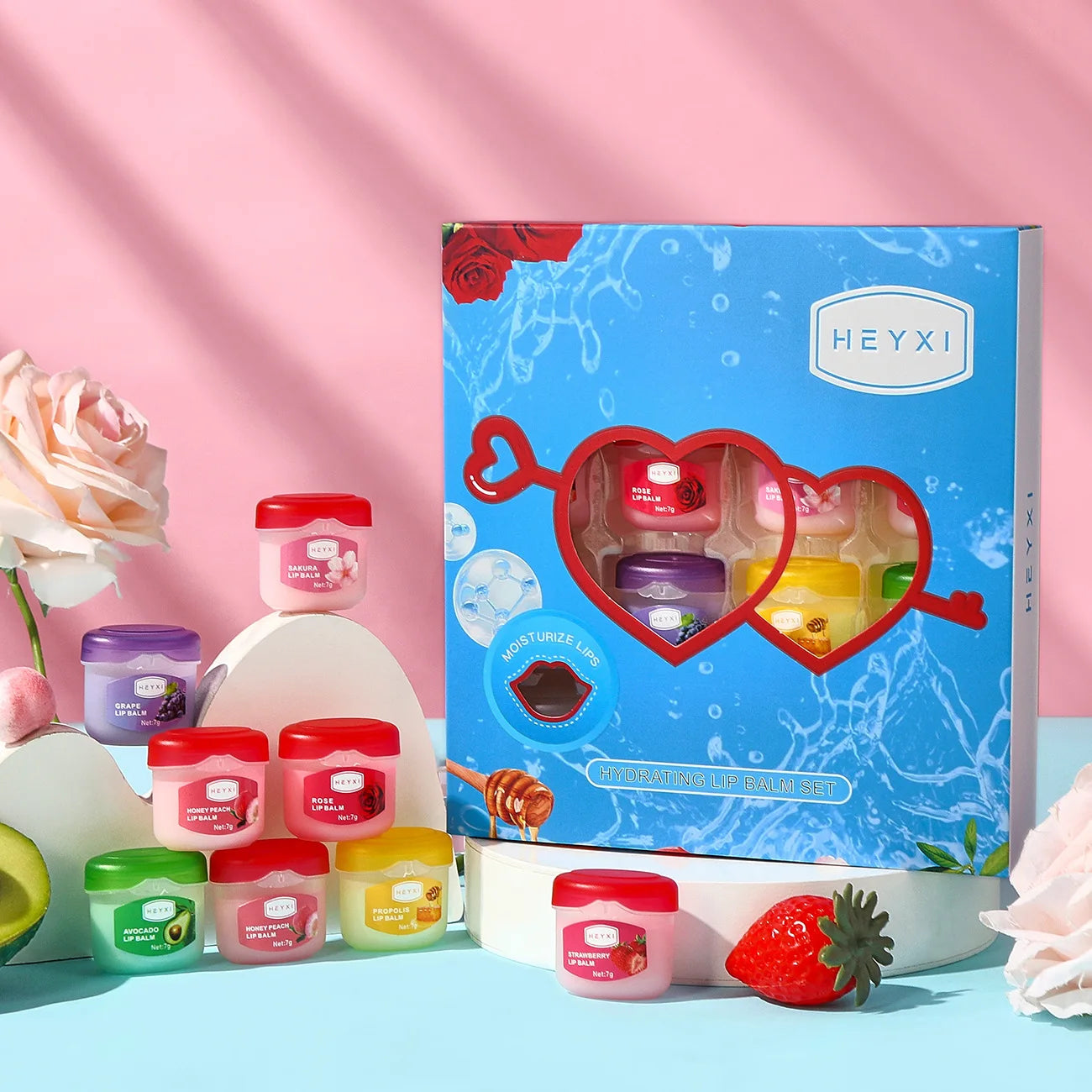 16-Piece Fruit Lip Balm Set – Moisturizing Lip Plumper Kit Fruit Lip Balm Set Oasis Select