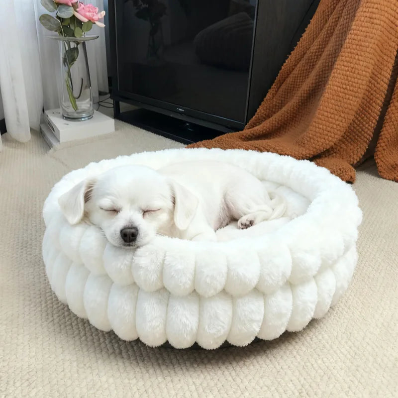 Pet Nest Straight Rabbit Fur Double-Layer Round Cat and Dog Nest Mat Winter Warm Universal Dog Mattress Oasis Select