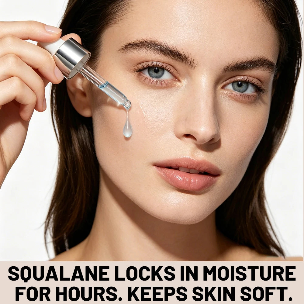 Squalane Copper Peptide Plumping Serum for Face - Hyaluronic Acid Firming Moisturizer - Rapid Hydration Serum for All Skin Types Oasis Select
