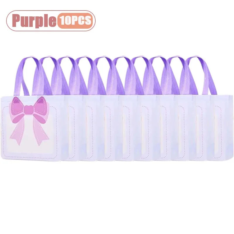 1-20PCS Valentine‘s Day Gift Bags Premium Non-Woven Tote for Birthday Party Favors Handmade Treat Bags Elegant Favor Bags Oasis Select Purple-10PCS