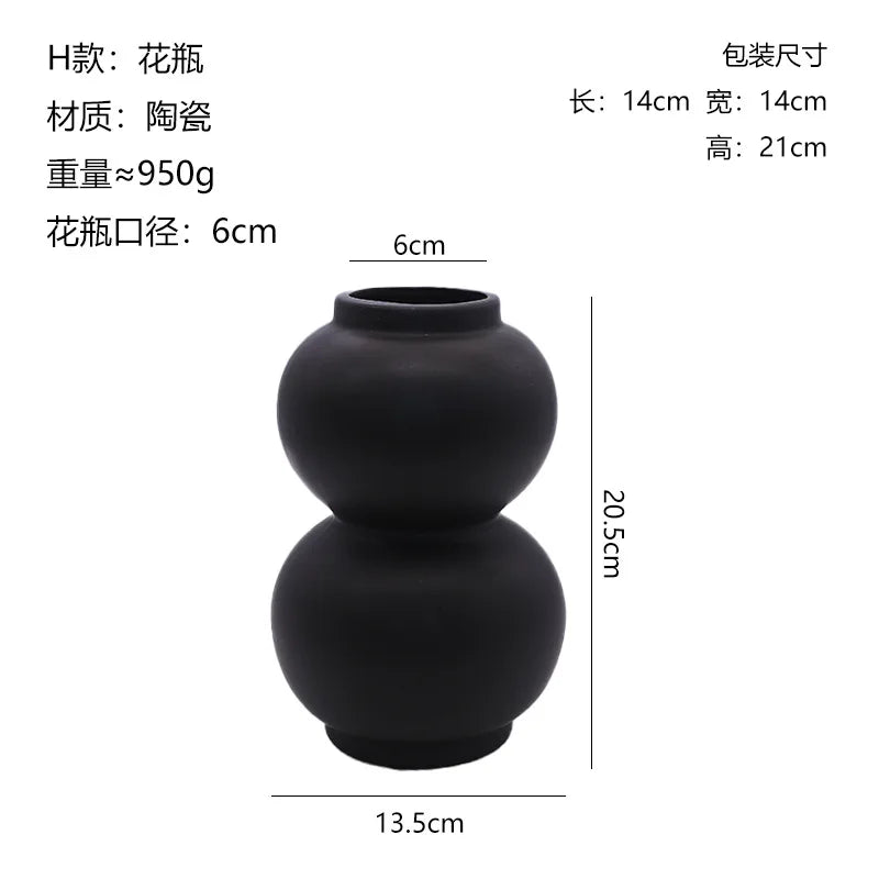 Nordic Geometric Creative Art Plain Germ Dried Flower Ceramic Vase