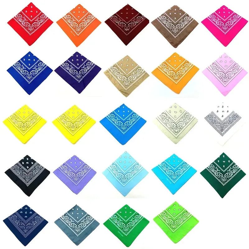 1/2pcs Bandana Kerchief Unisex Hip Hop Black Hair Band Neck Scarf Sports Headwear Wrist Wraps Head Square Print Handkerchief Oasis Select