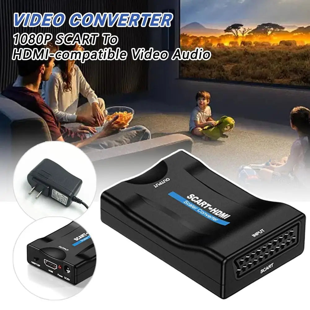 SCART to HDMI 1080P Upscale Converter – Plug & Play