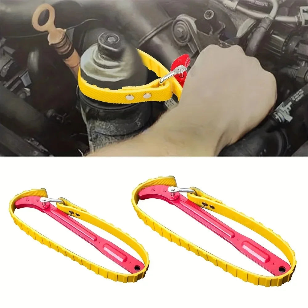 8IN Belt Wrench Oil Filter Puller Strap Spanner Chain Wrench Strap Opener Adjustable Strap Opener Cartridge Disassembly Tool Oasis Select