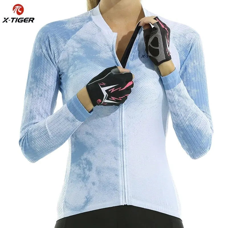 X-Tiger Woman's Cycling Jerseys Spring Long Sleeve Breathable Bike Clothes Maillot Ropa Ciclismo Hombre Bicycle Cycling Clothing Oasis Select