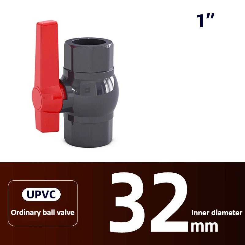 Dark Gray Long Handled Ball Valve PVC DN15 20 25 32 40 50 Plastic Single-sided Fittings Switch Socket Industrial Adhesive Oasis Select 1 DN25 32mm