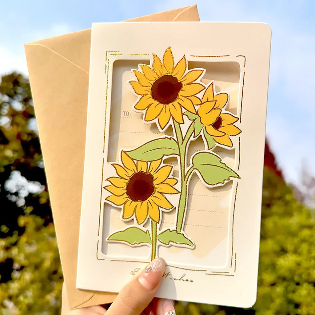 3D Dried Flower Standing Greeting Card | DIY Personalized Gift