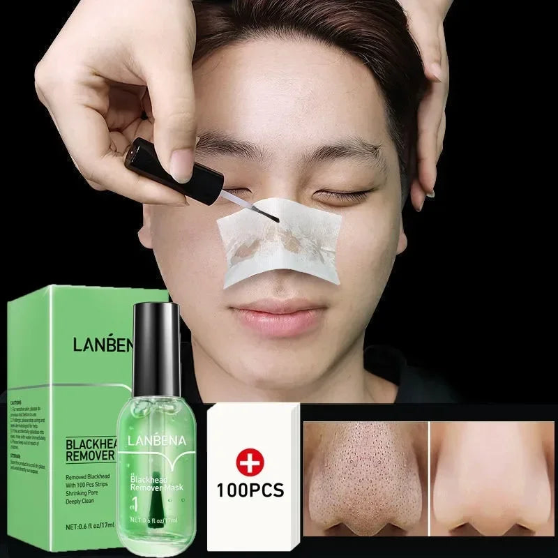 LANBENA Blackhead Remover Mask + Shrinks Pore Serum (Step 1+Step 2) Facial Acne Treatment 17ml Oasis Select