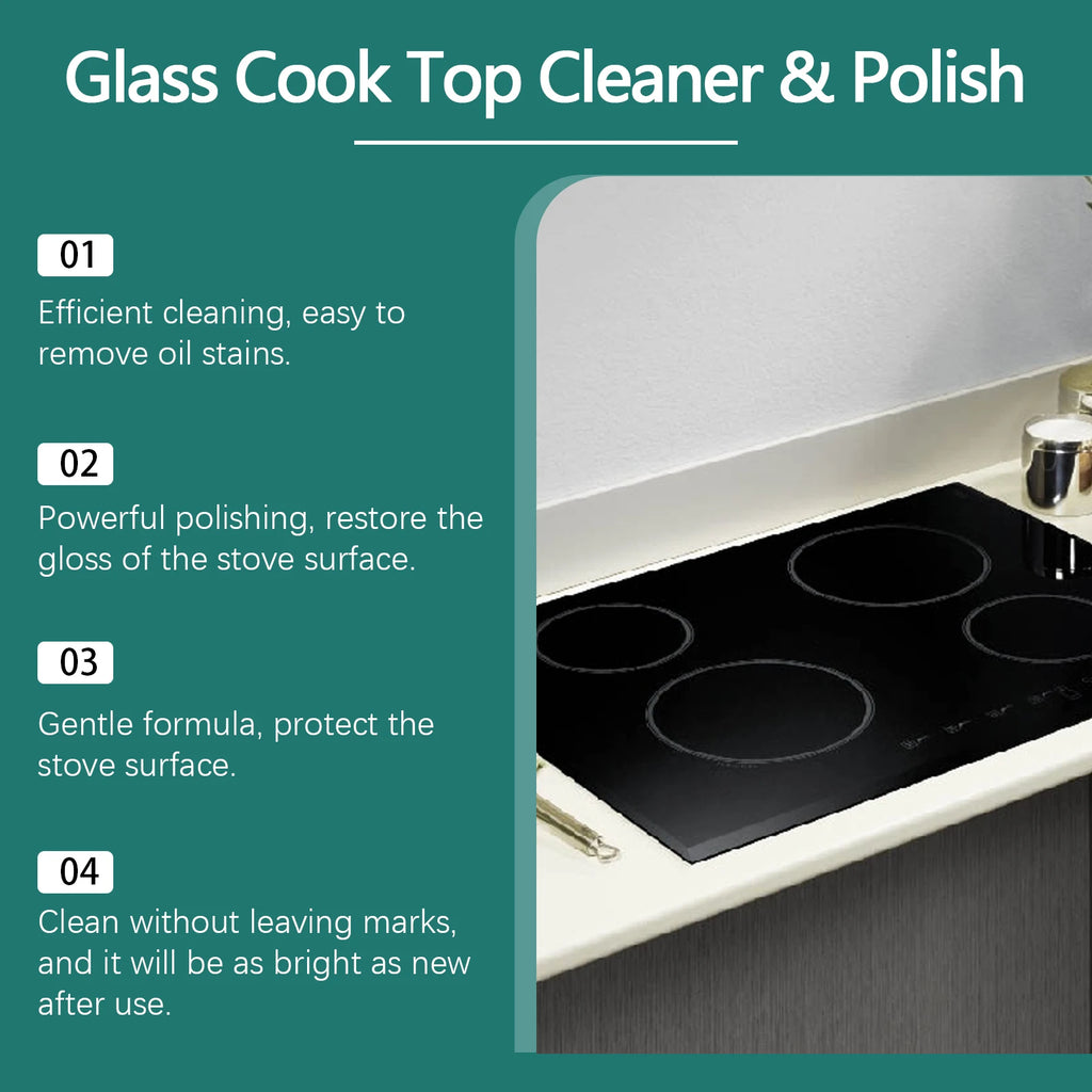 Glass Top Stove Cleaner Polish Remove Stubborn Stains Grease Improves Gloss Repair Scratche Restore Shine for Kitchen Tool 100ml Oasis Select