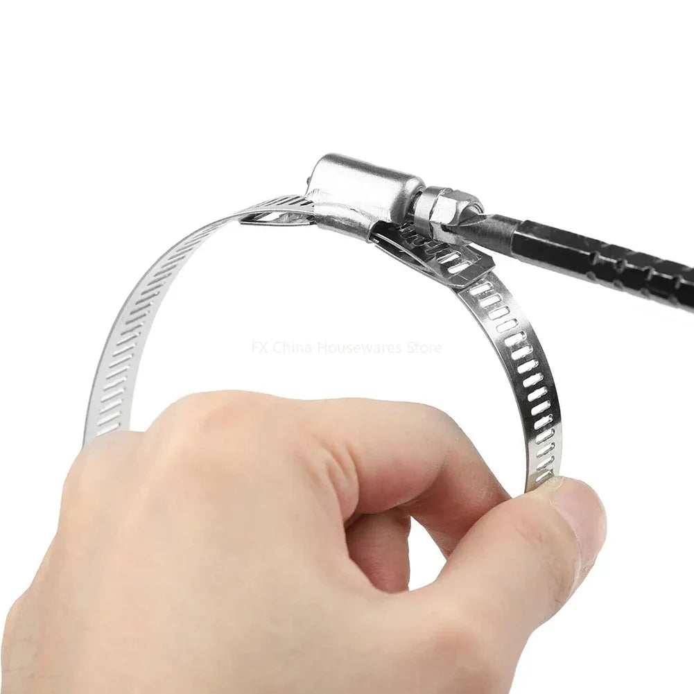 9.8ft Adjustable Large Hose Clamps Worm Gear Stainless Steel Clamp+6 Fasteners Automobiles Accessories Clamp And Fasteners Oasis Select