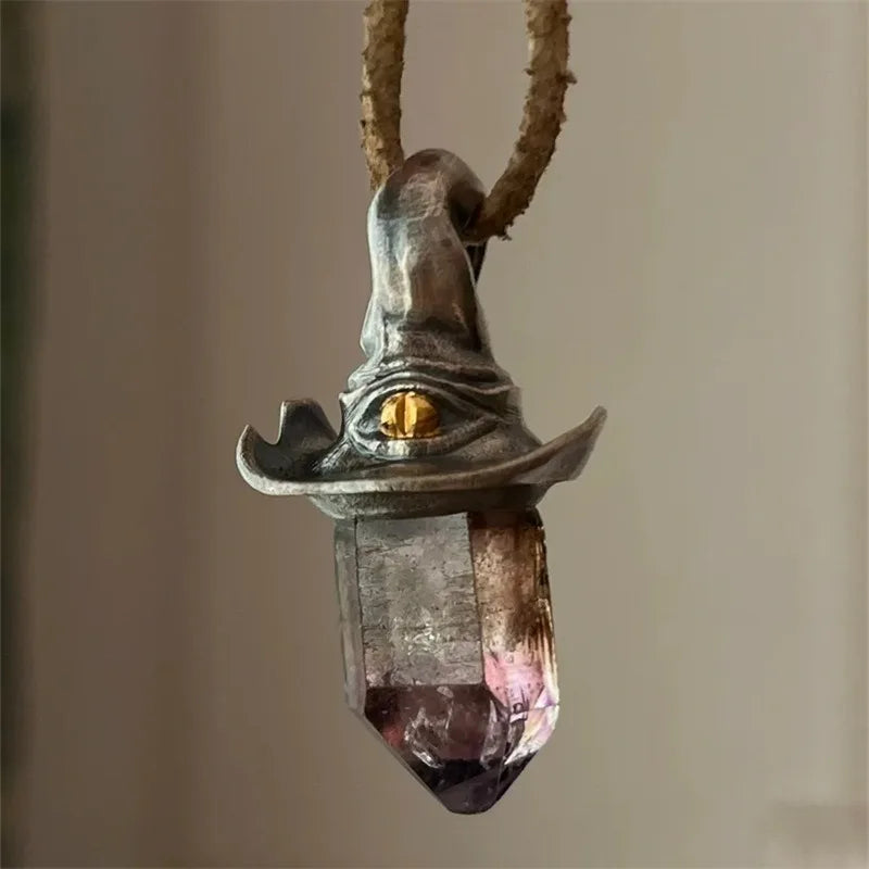 Halloween Crystal Pendant Necklace Single Eye Design Gothic Daily Wear Jewelry Retro Fantasy Charm Accessory For Men Women Oasis Select