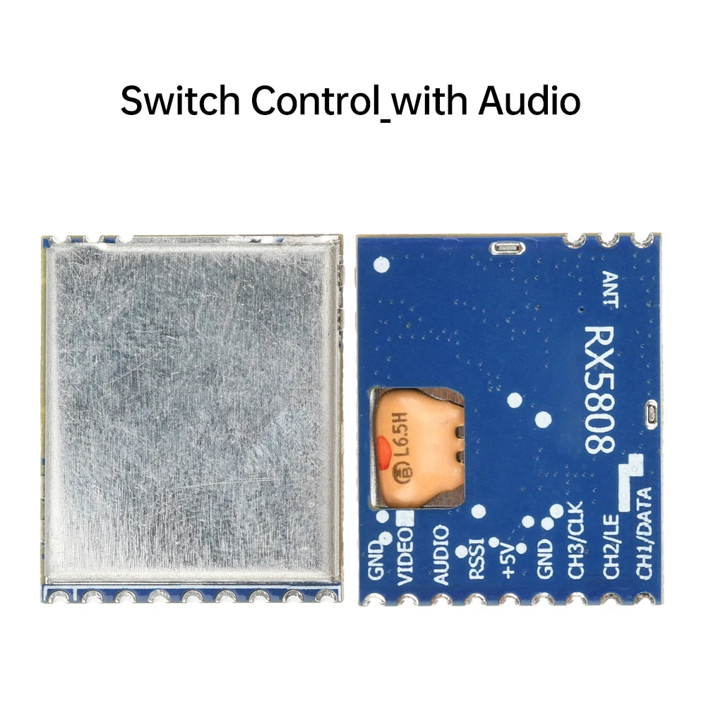 RX5808 4.9G-5.8G Audio Receiver SPI Control Wireless Audio Video Receiving Module for FPV Systems RC DIY Electronic Kit Oasis Select SC-with audio