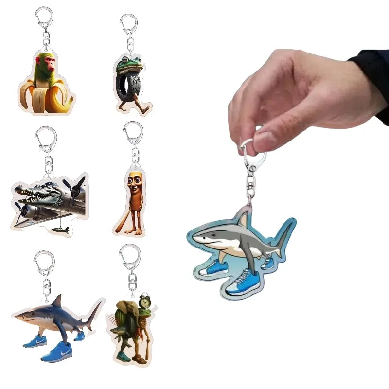 Ultimate Brainrot Meme Keychains – Funny Animal Charms, Gen Z Acrylic Keyrings for Teens, Short-video Trending Gifts Oasis Select