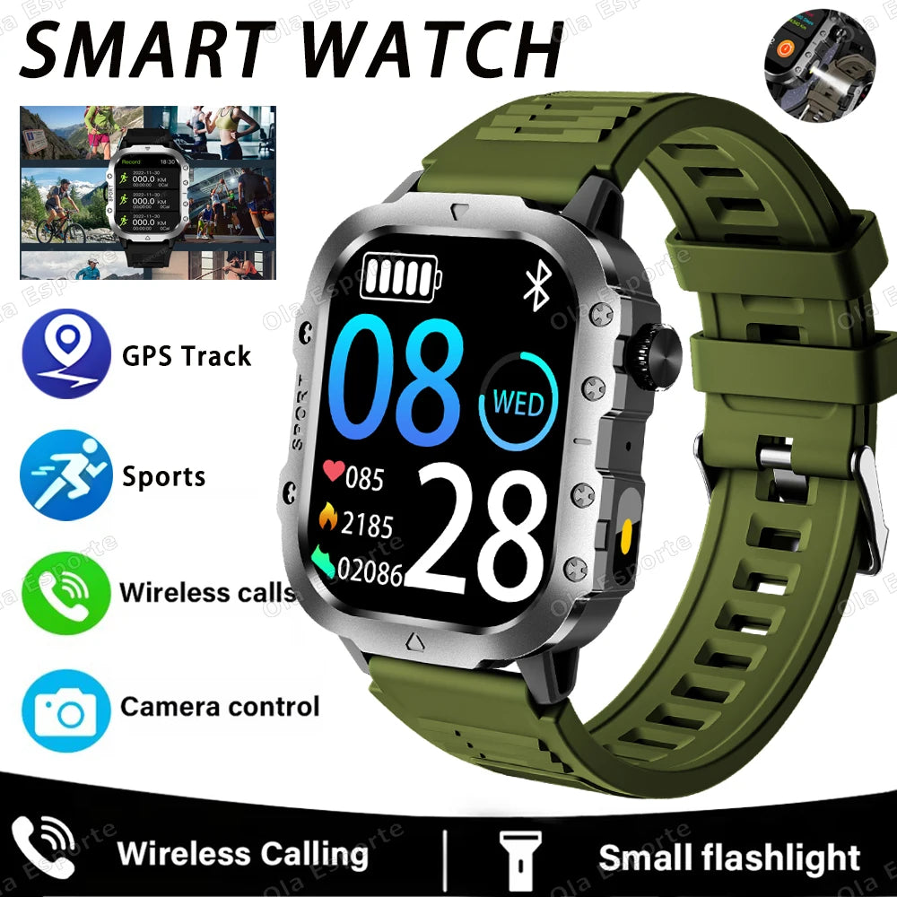 Ola Esporte 2.01" HD Smart Watch – Bluetooth & LED Flashlight